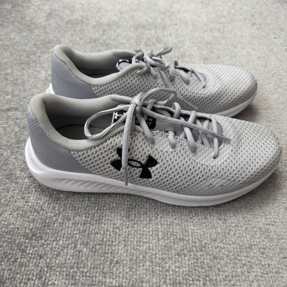 Under Armour Charged Shoes Womens Size 10.5 Gray Mesh Running Gym 3024889-101 - Picture 3 of 12